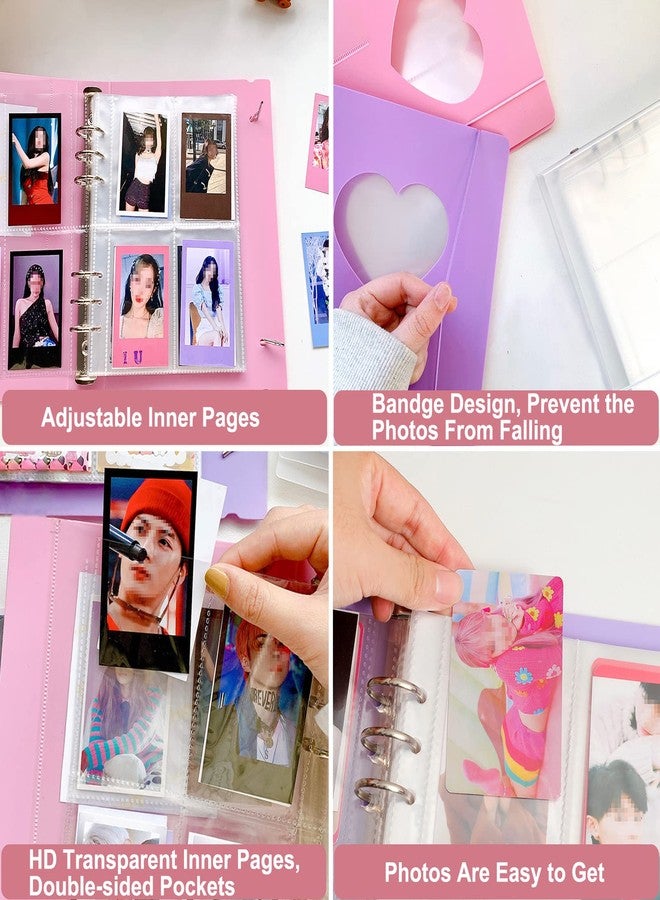 Careflection Photo Album Binder A5 6 Ring Photocard Book Holder Refillable Compatible for Fujifilm Instax Mini Film/Polaroid Film/Kpop, Medium, White - Image 5